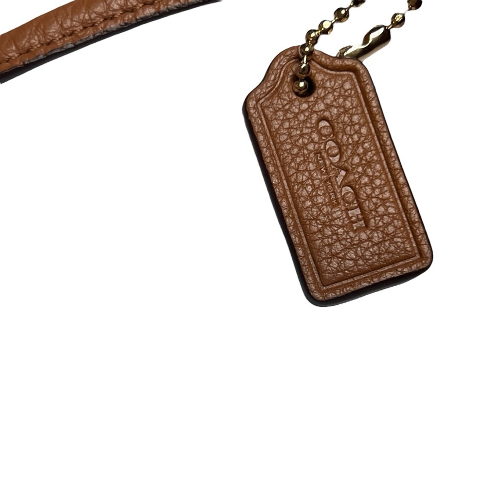 Coach F66505 Pebble Leather Double Corner Zip Wristlet, Color Saddle. Excellent - Picture 7 of 14